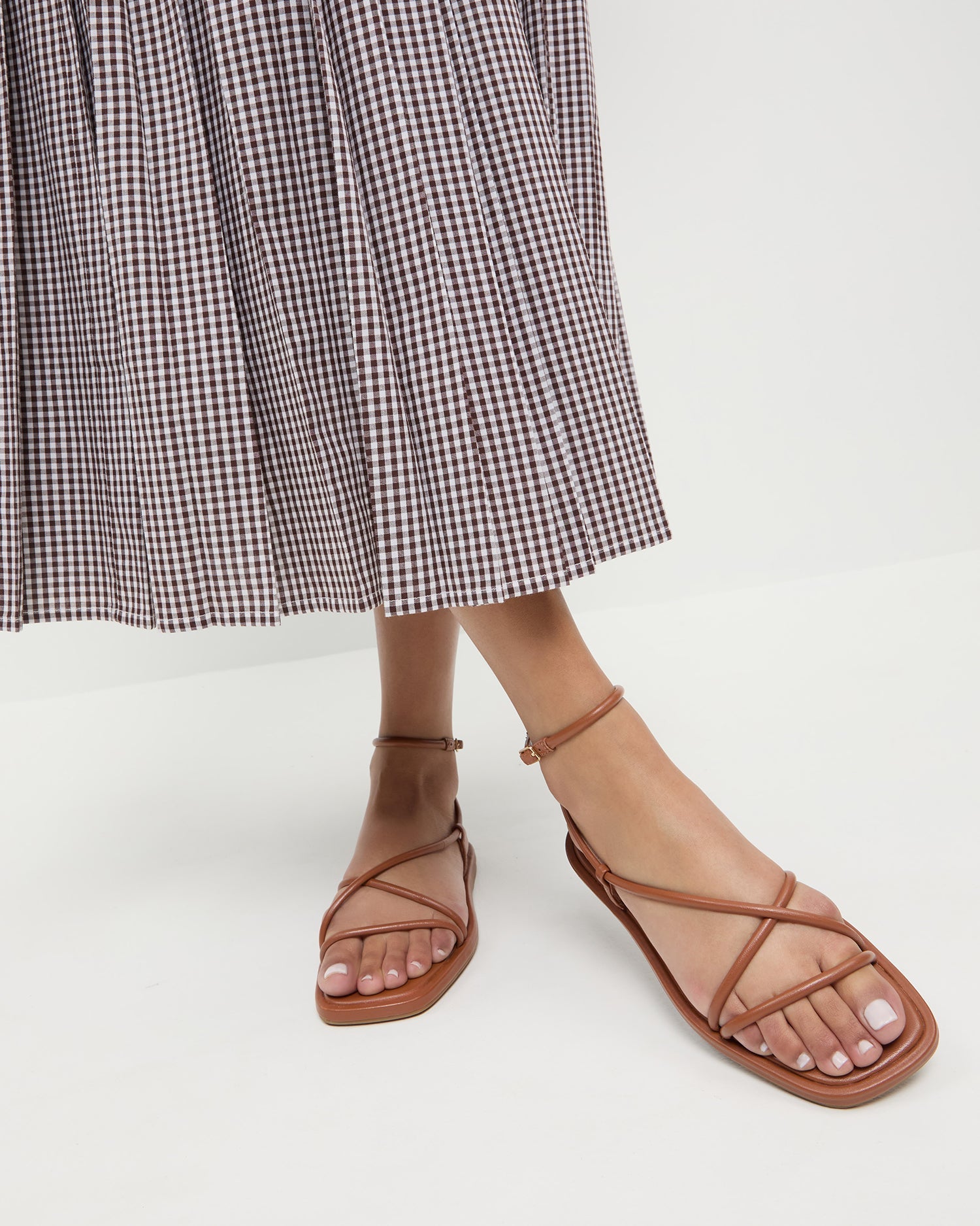 Loeffler Randall / Noor Timber Leather Flat Sandal