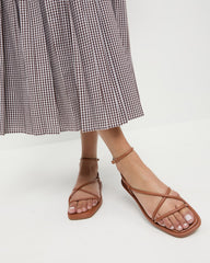 Loeffler Randall / Noor Timber Leather Flat Sandal