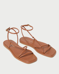 Loeffler Randall / Noor Timber Leather Flat Sandal
