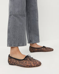 Loeffler Randall / Landon Leopard Mesh Ballet Flat