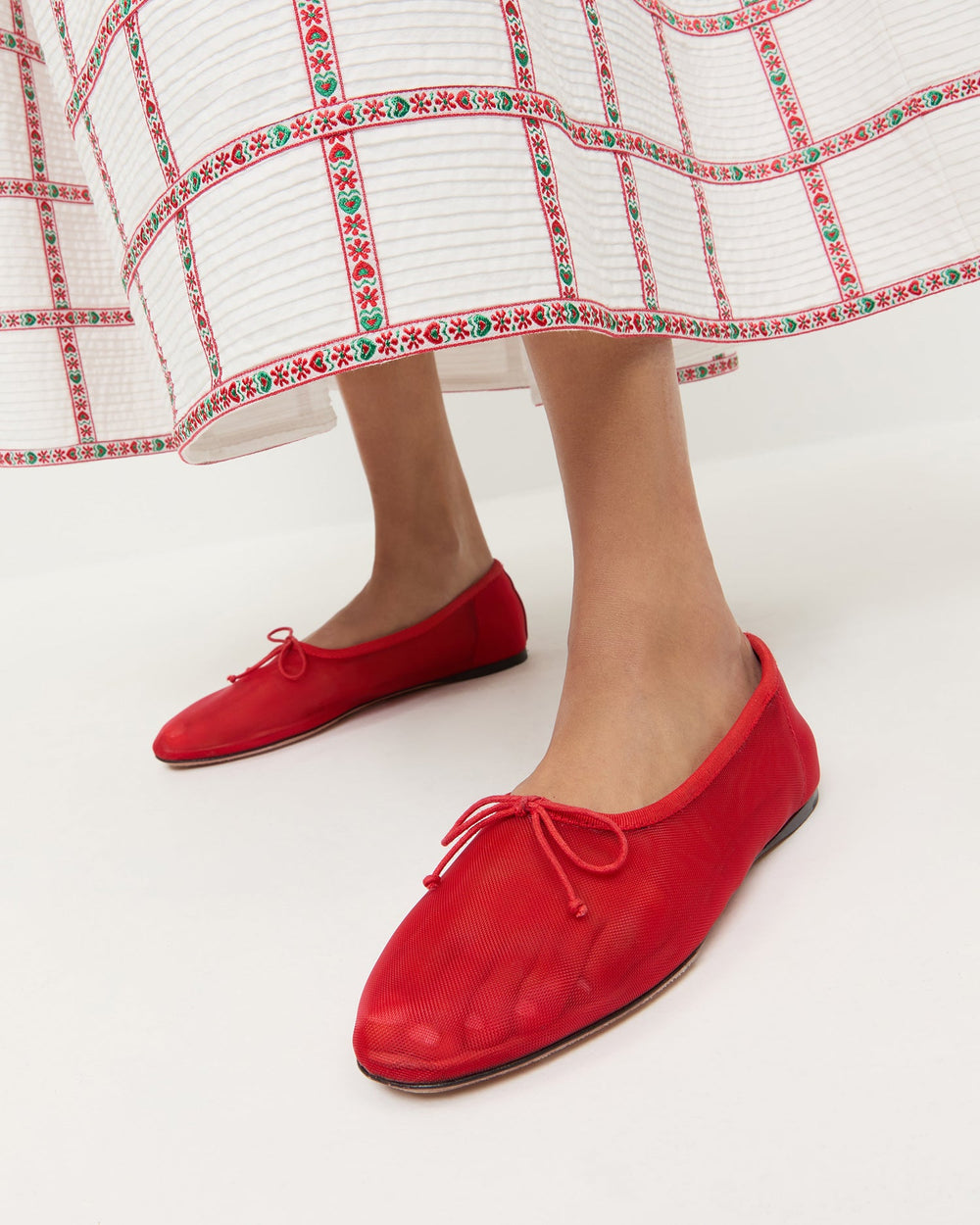 Loeffler Randall / Landon Red Mesh Ballet Flat