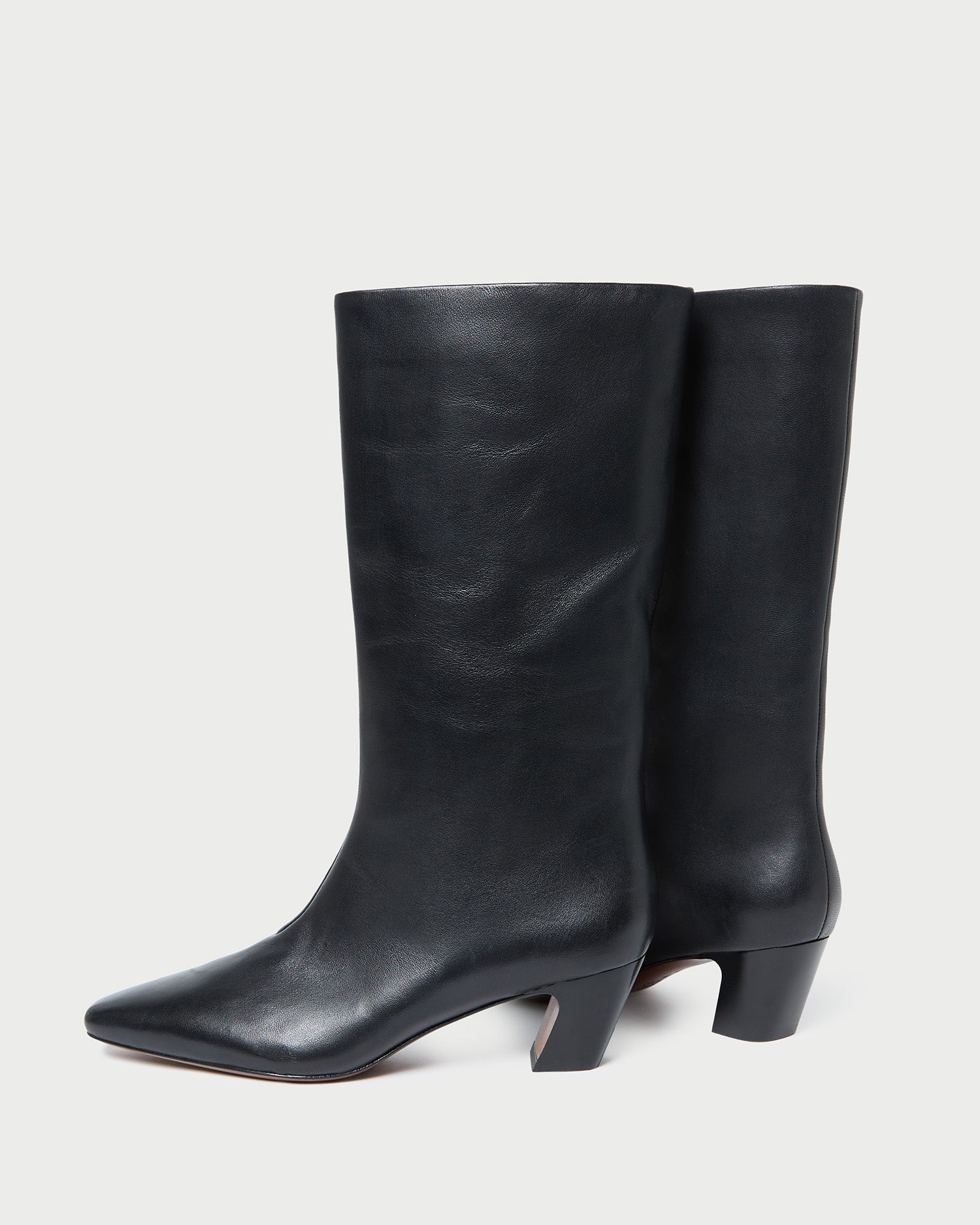 Loeffler Randall / Cleo Black Leather Mid-Calf Boot