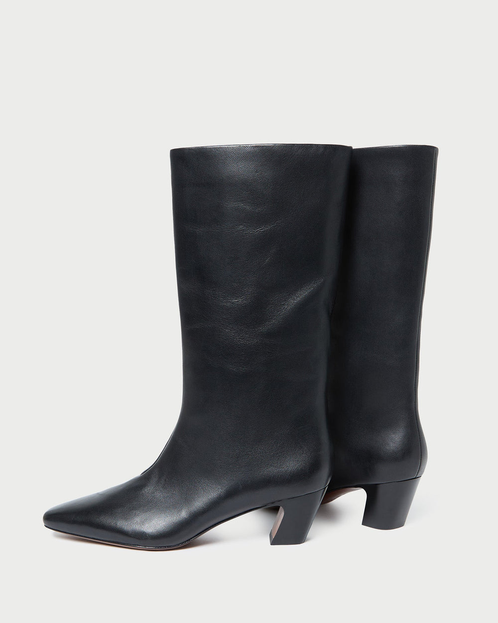 Loeffler Randall / Cleo Black Leather Mid-Calf Boot