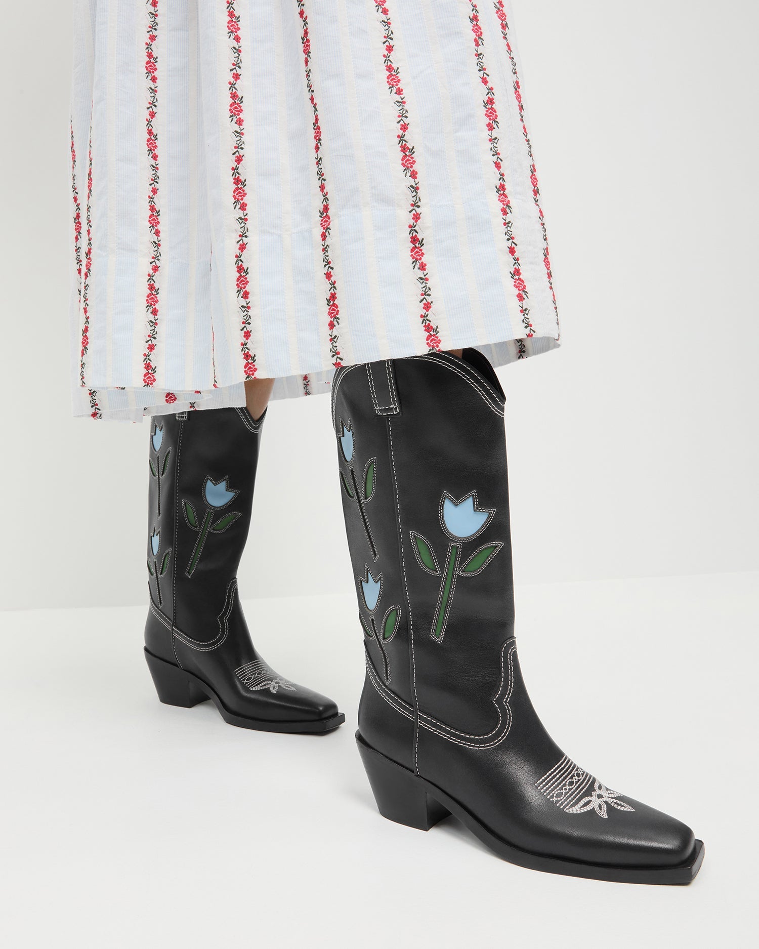 Loeffler Randall / Wilder Black Tulip Leather Boot