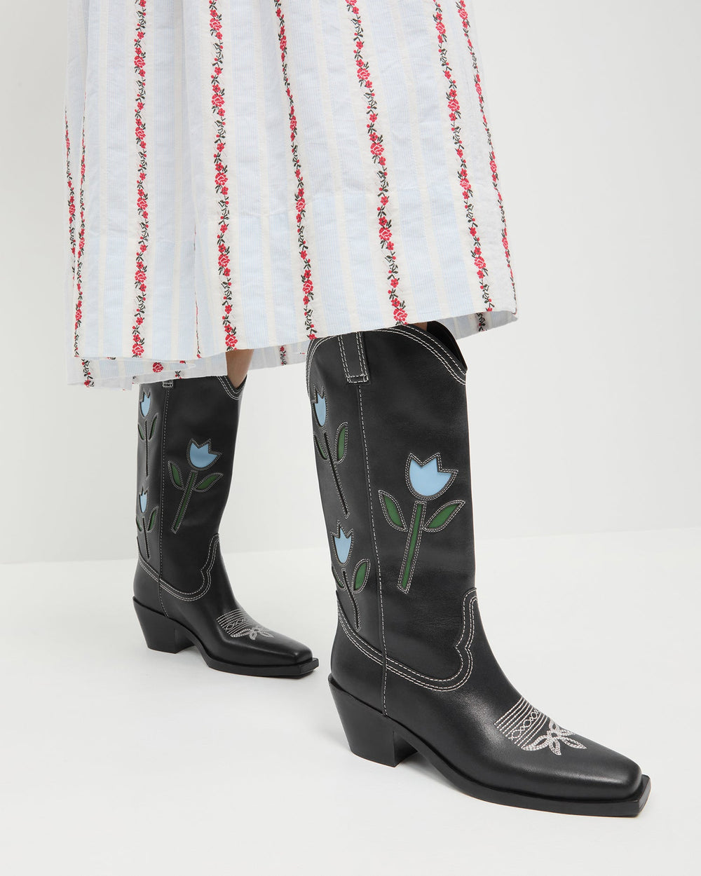 Loeffler Randall / Wilder Black Tulip Leather Boot