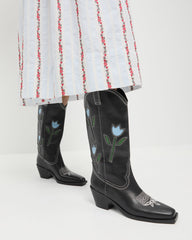 Loeffler Randall / Wilder Black Tulip Leather Boot