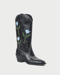 Loeffler Randall / Wilder Black Tulip Leather Boot