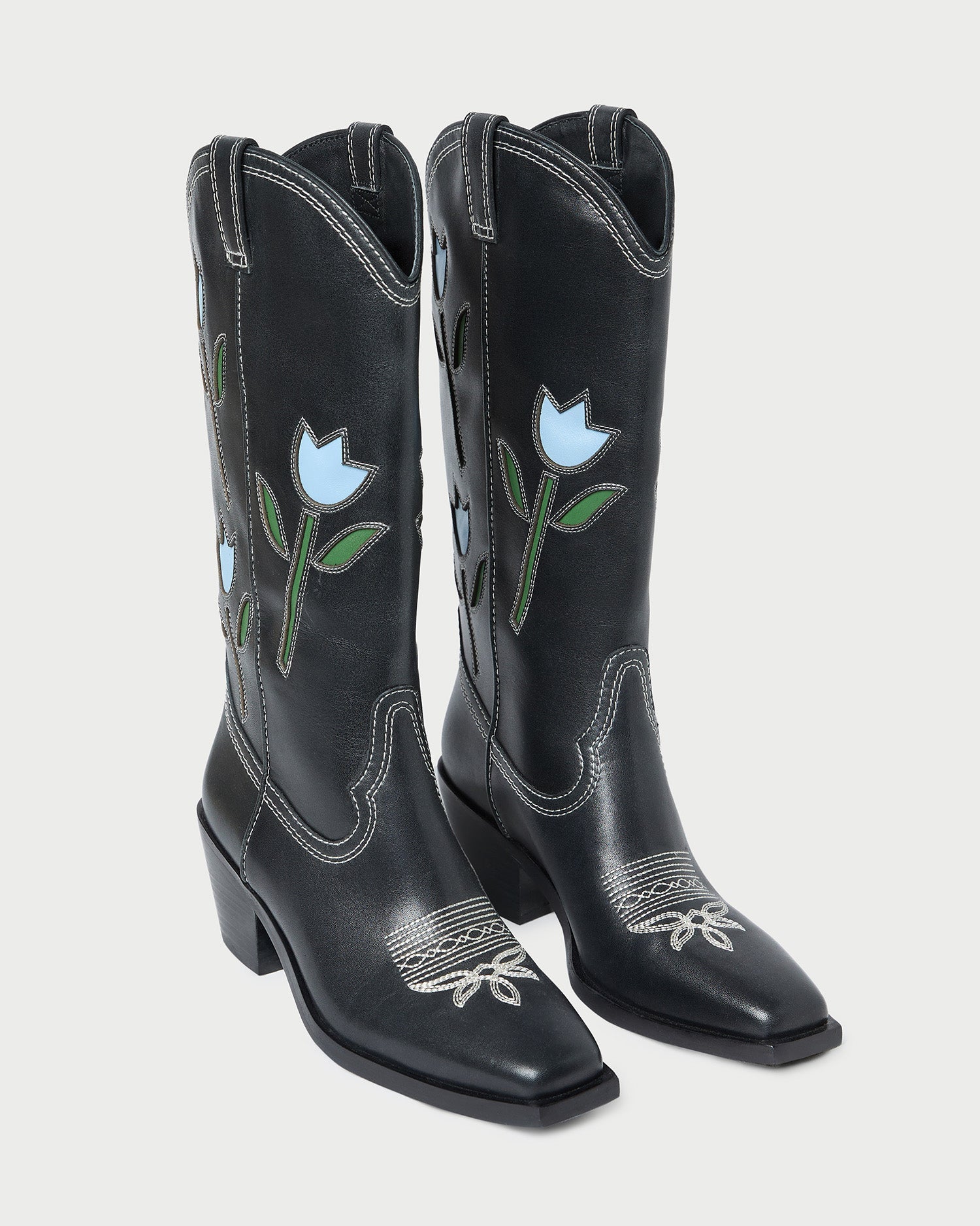 Loeffler Randall / Wilder Black Tulip Leather Boot