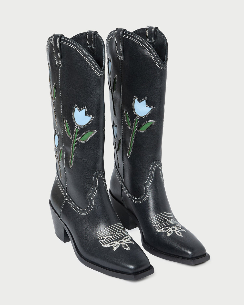 Loeffler Randall / Wilder Black Tulip Leather Boot