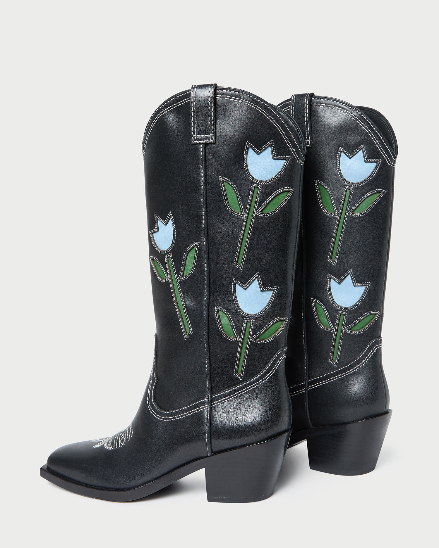 Loeffler Randall / Wilder Black Tulip Leather Boot