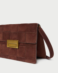 Loeffler Randall / Delphine Espresso Suede Shoulder Bag