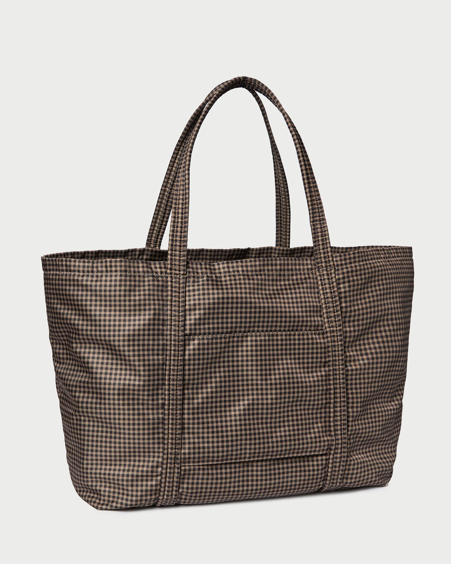 Loeffler Randall / Dina Brown/Black Check Travel Tote