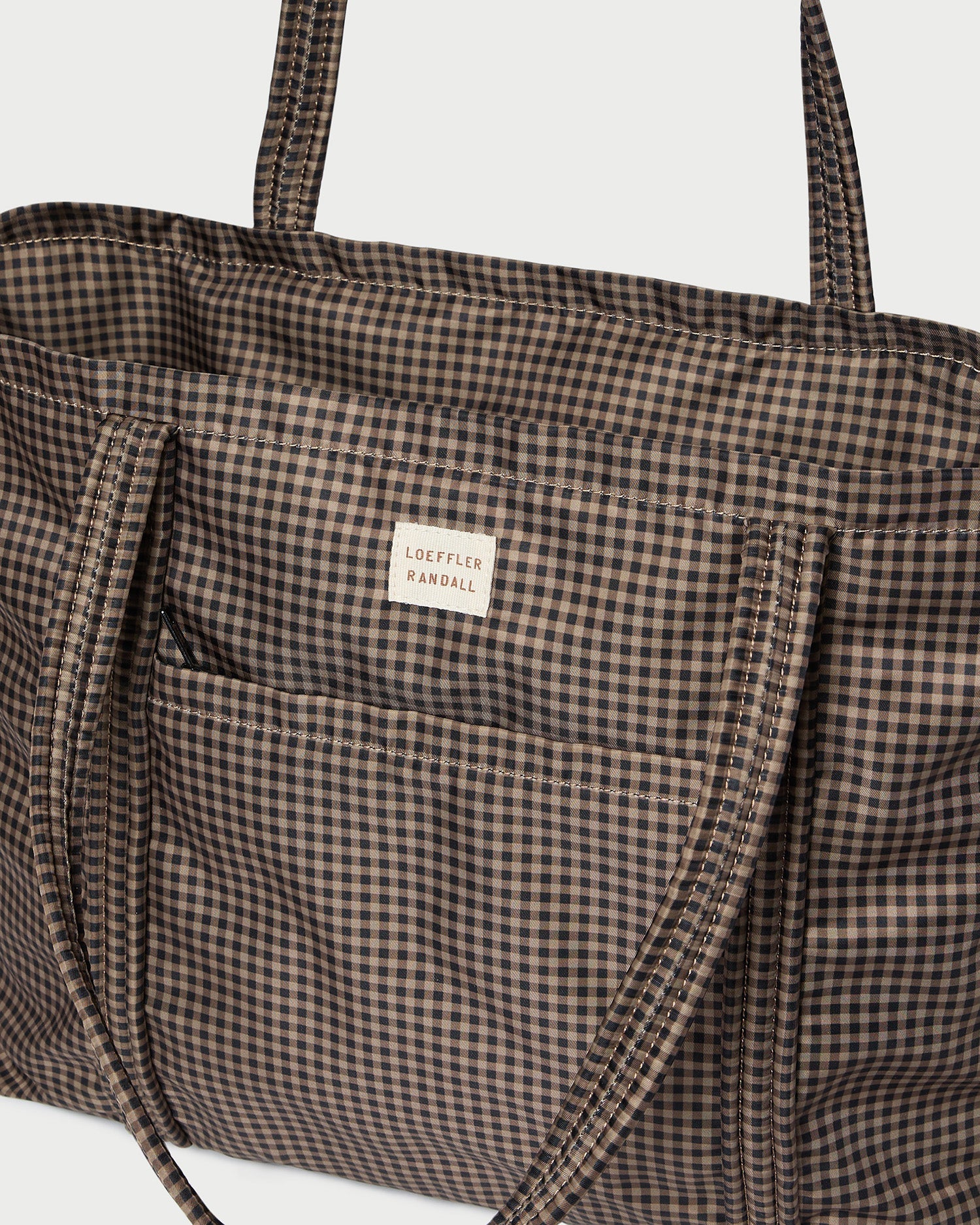 Loeffler Randall / Dina Brown/Black Check Travel Tote