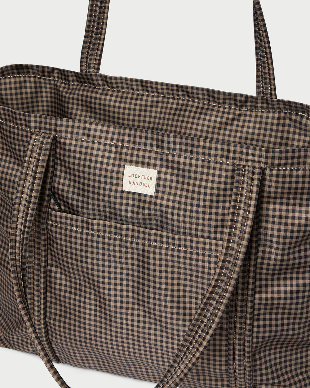Loeffler Randall / Dina Brown/Black Check Travel Tote