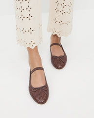Loeffler Randall / Leonie Espresso Woven Ballet Flat
