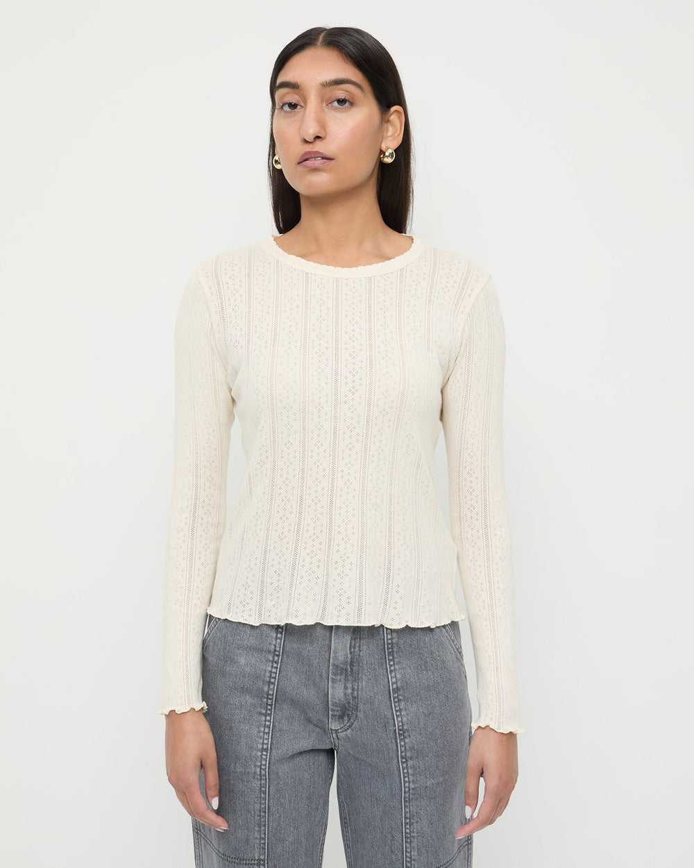 Loeffler Randall / Lolo Pointelle Long-Sleeve Tee