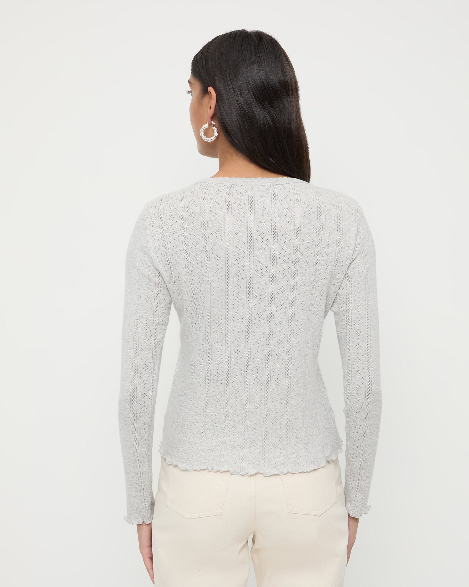 Loeffler Randall / Lolo Pointelle Long-Sleeve Tee