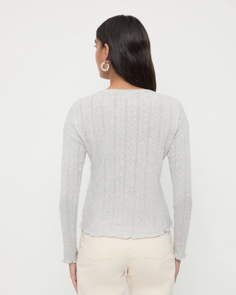 Loeffler Randall / Lolo Pointelle Long-Sleeve Tee