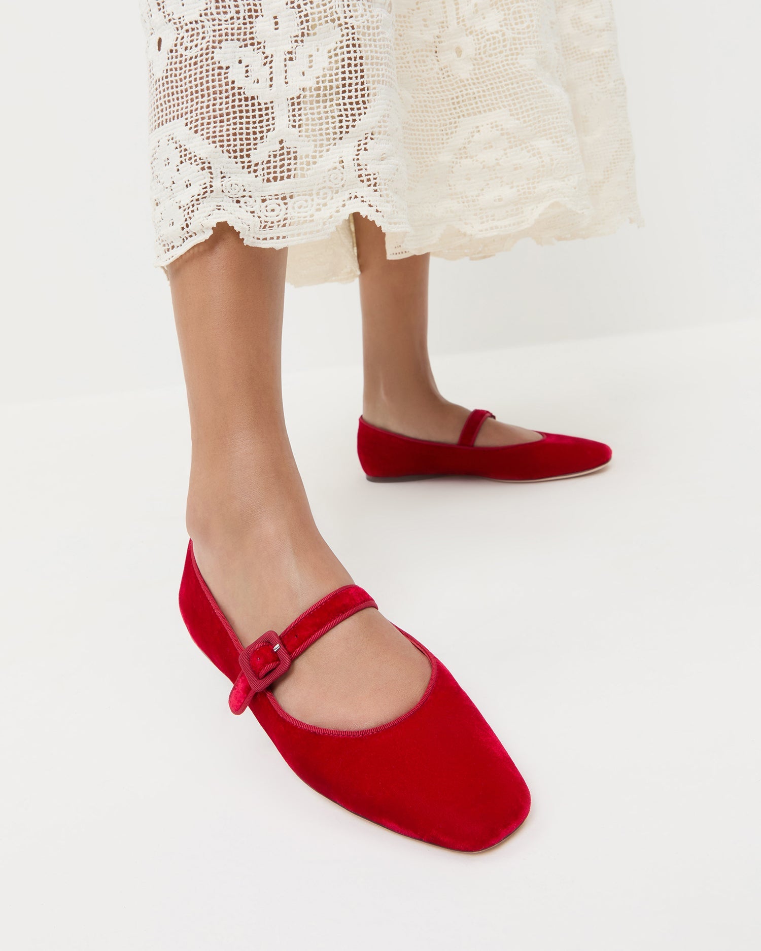Loeffler Randall / Ginger Red Velvet Mary Jane
