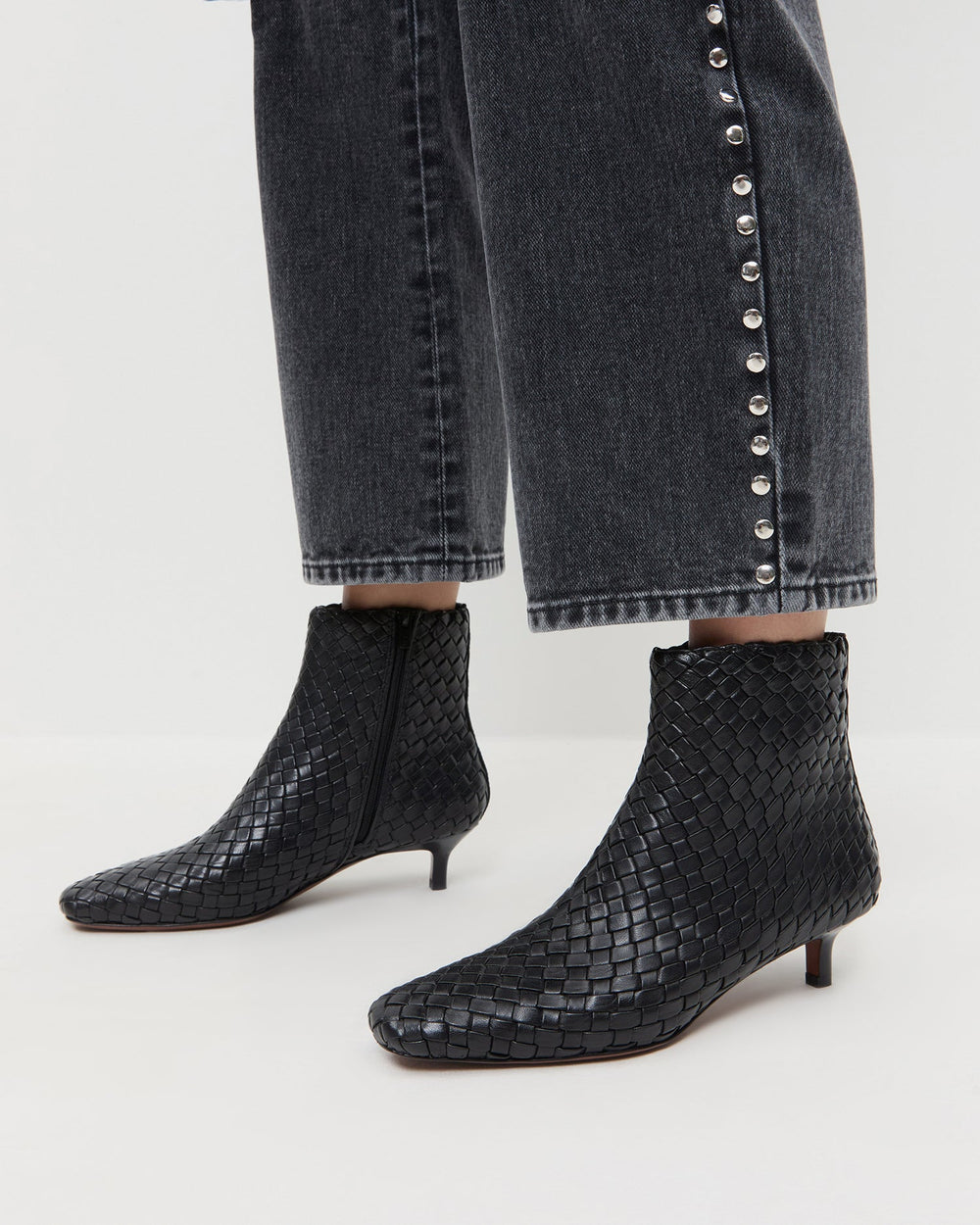 Loeffler Randall / Marcella Black Woven Ankle Boot