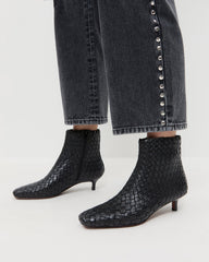 Loeffler Randall / Marcella Black Woven Ankle Boot
