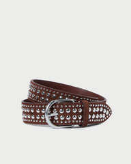 Loeffler Randall / Isaac Espresso/Silver Studded Belt