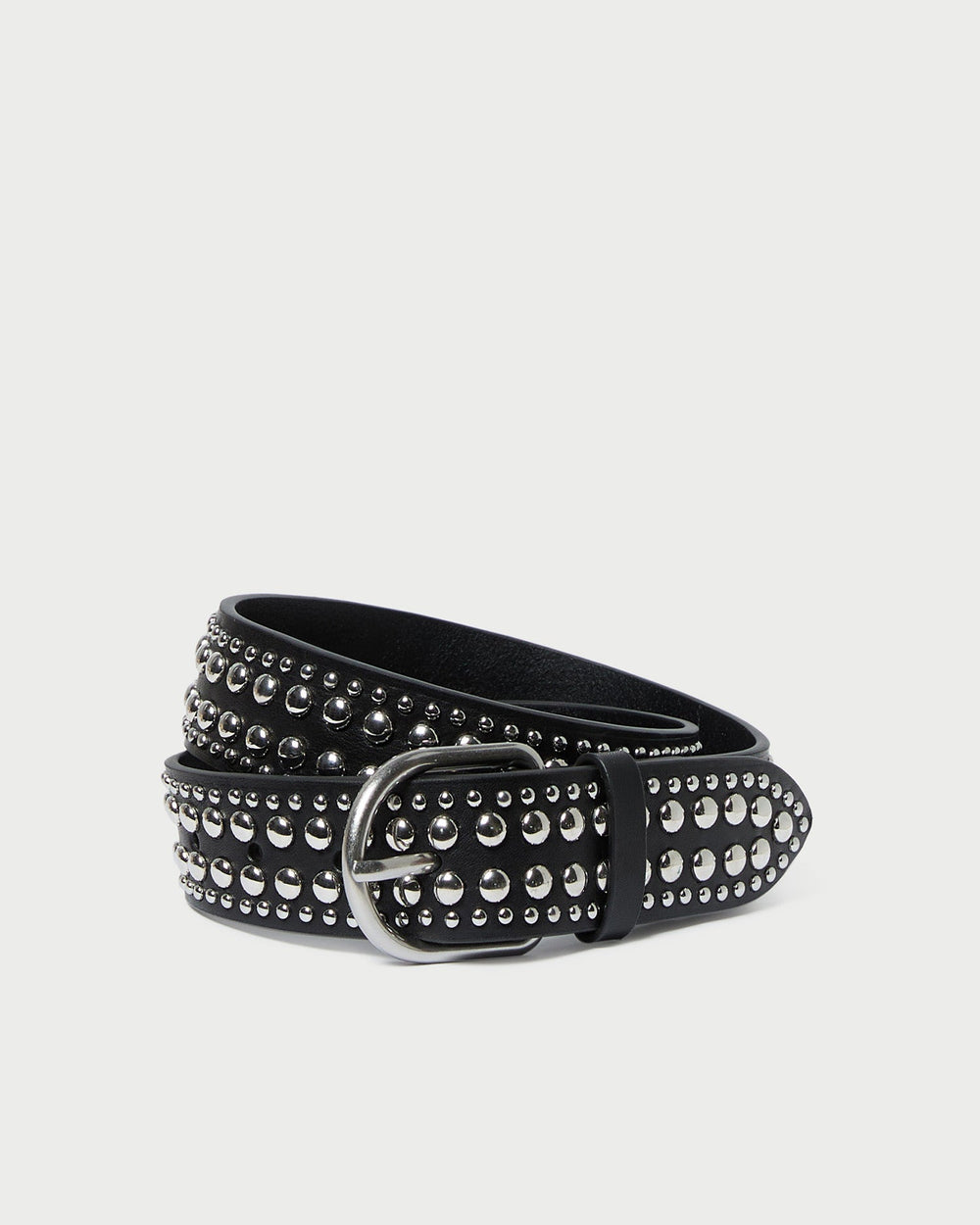 Loeffler Randall / Isaac Black/Silver Studded Belt
