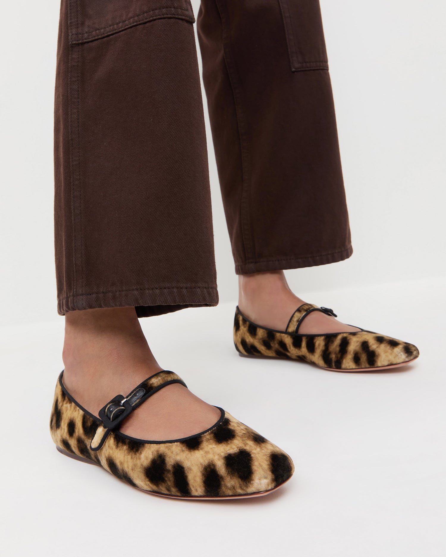 Loeffler Randall / Ginger Leopard Velvet Mary Jane