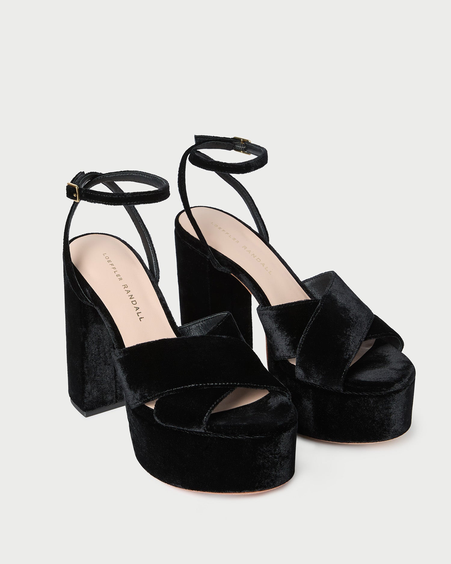 Loeffler Randall / Loretta Black Velvet Platform Sandal