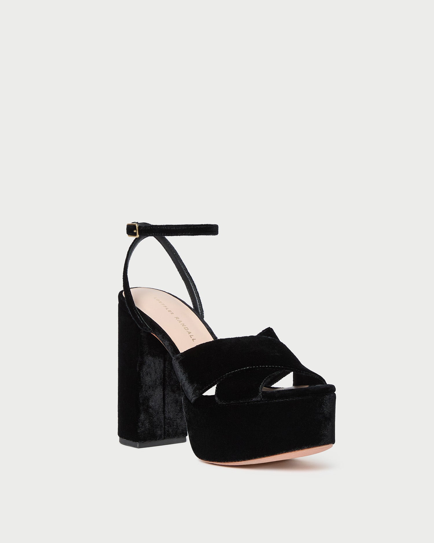 Loeffler Randall / Loretta Black Velvet Platform Sandal