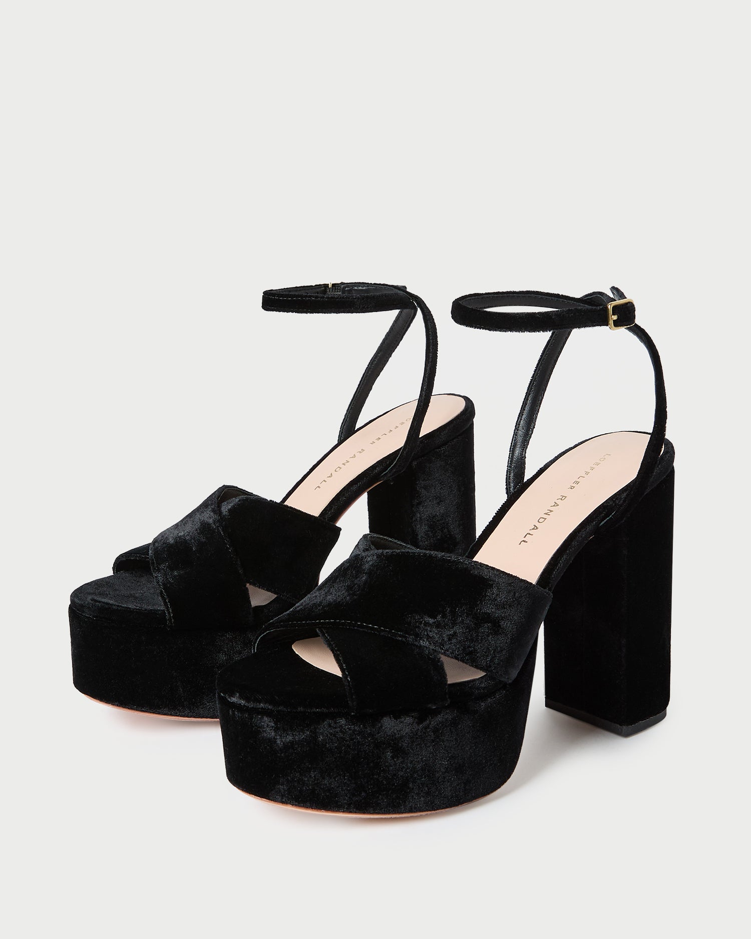 Loeffler Randall / Loretta Black Velvet Platform Sandal