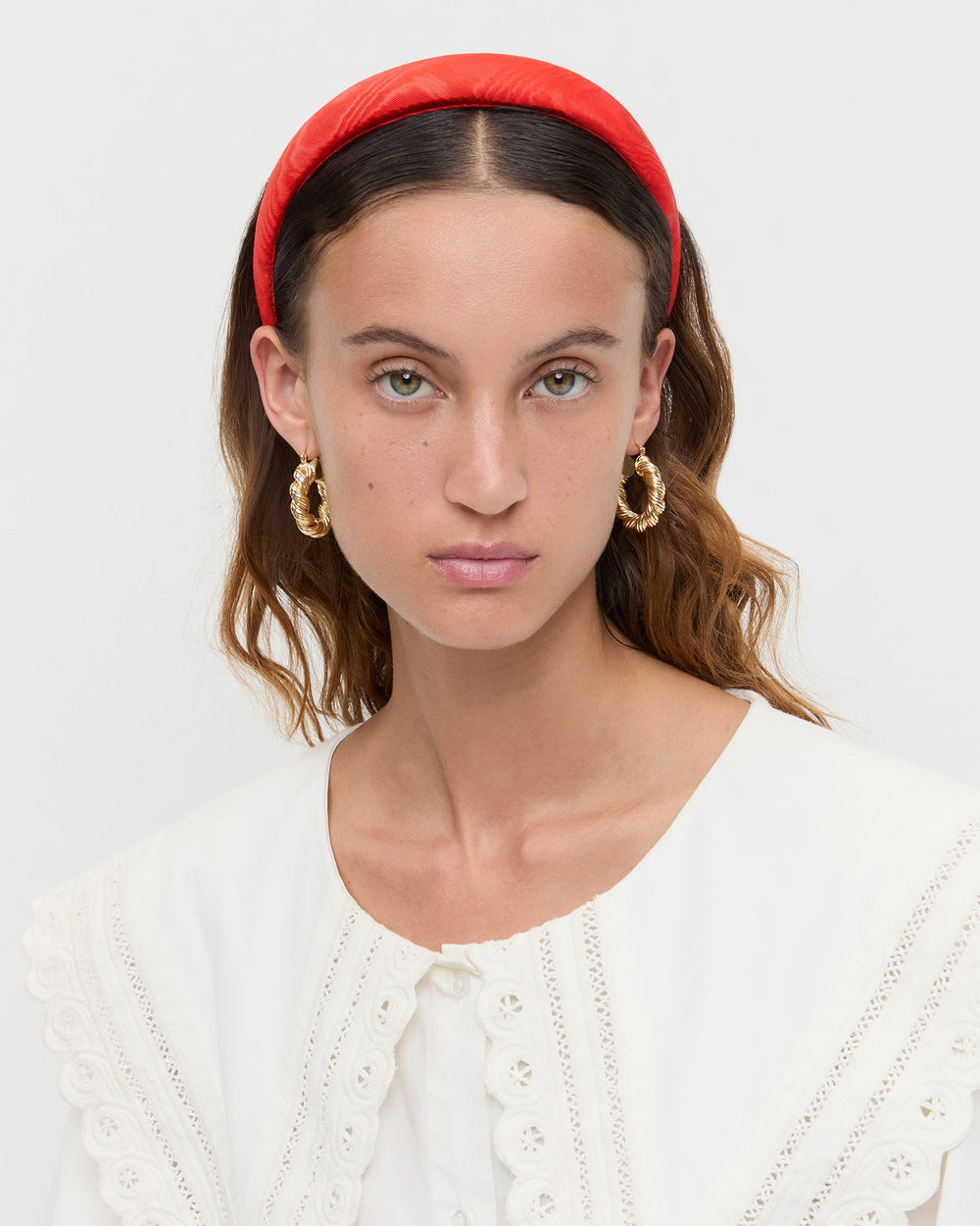 Loeffler Randall / Marina Red Moiré Puffy Headband