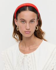 Loeffler Randall / Marina Red Moiré Puffy Headband