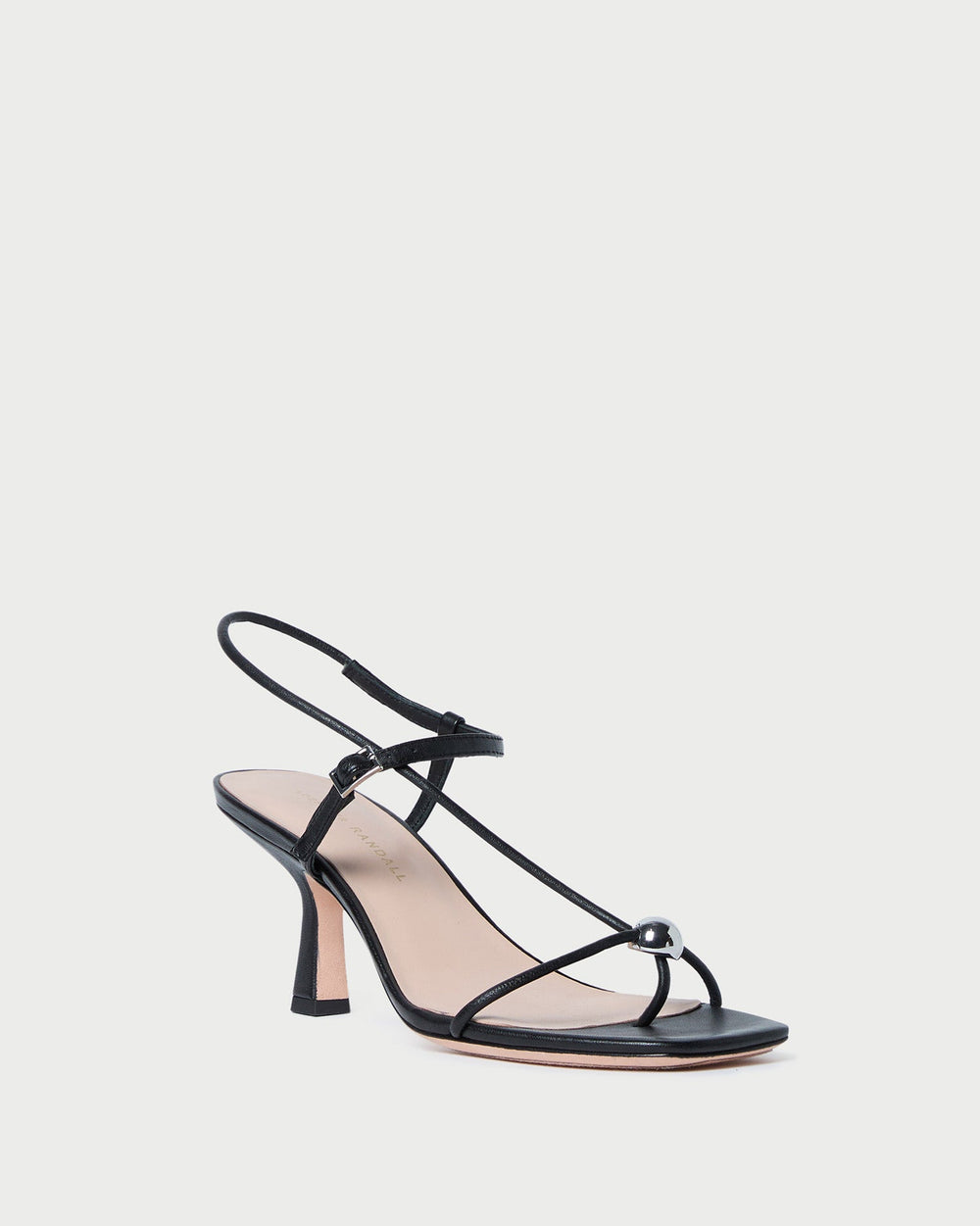 Loeffler Randall / Triana Black Leather Mid-Heel Sandal