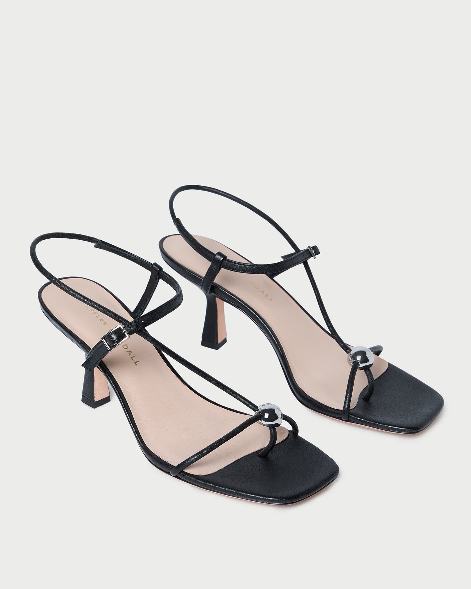 Loeffler Randall / Triana Black Leather Mid-Heel Sandal