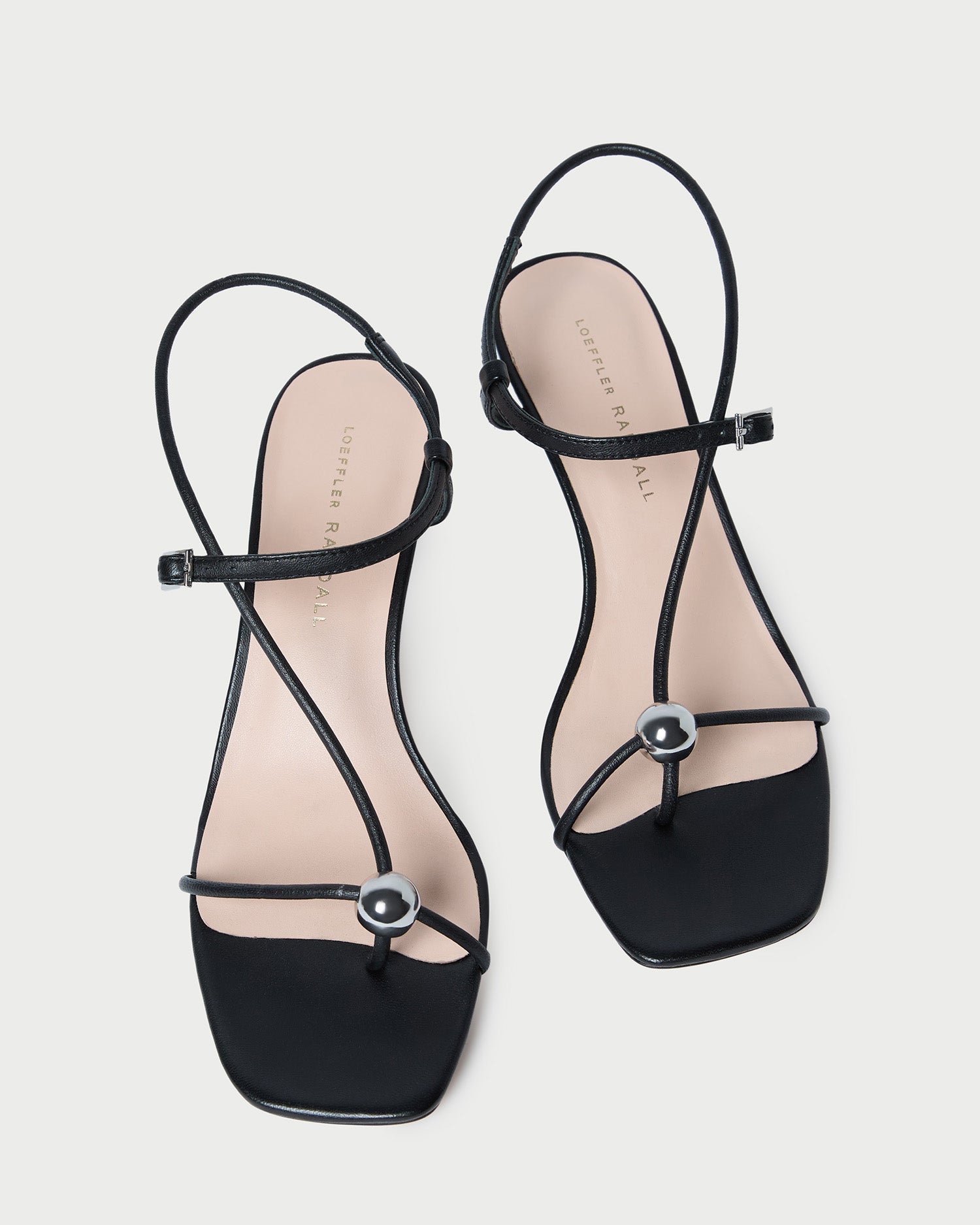 Loeffler Randall / Triana Black Leather Mid-Heel Sandal