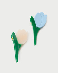 Loeffler Randall / Juniper Blue/Cream Multi Tulip Clip Set