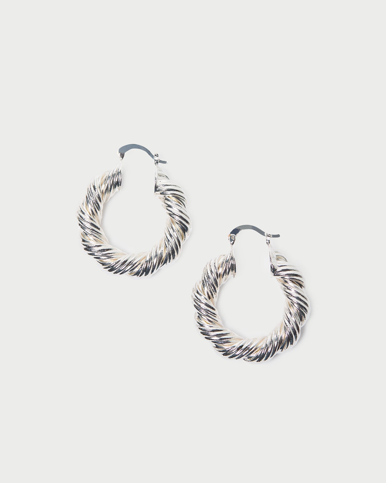 Loeffler Randall / Atticus Silver Twisted Hoop Earrings