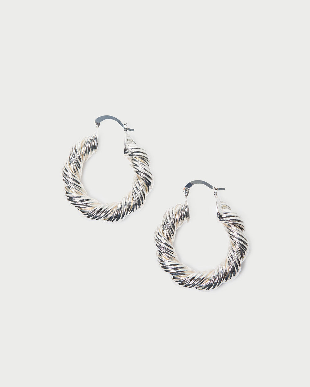 Loeffler Randall / Atticus Silver Twisted Hoop Earrings