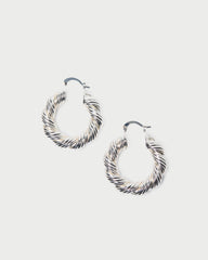 Loeffler Randall / Atticus Silver Twisted Hoop Earrings