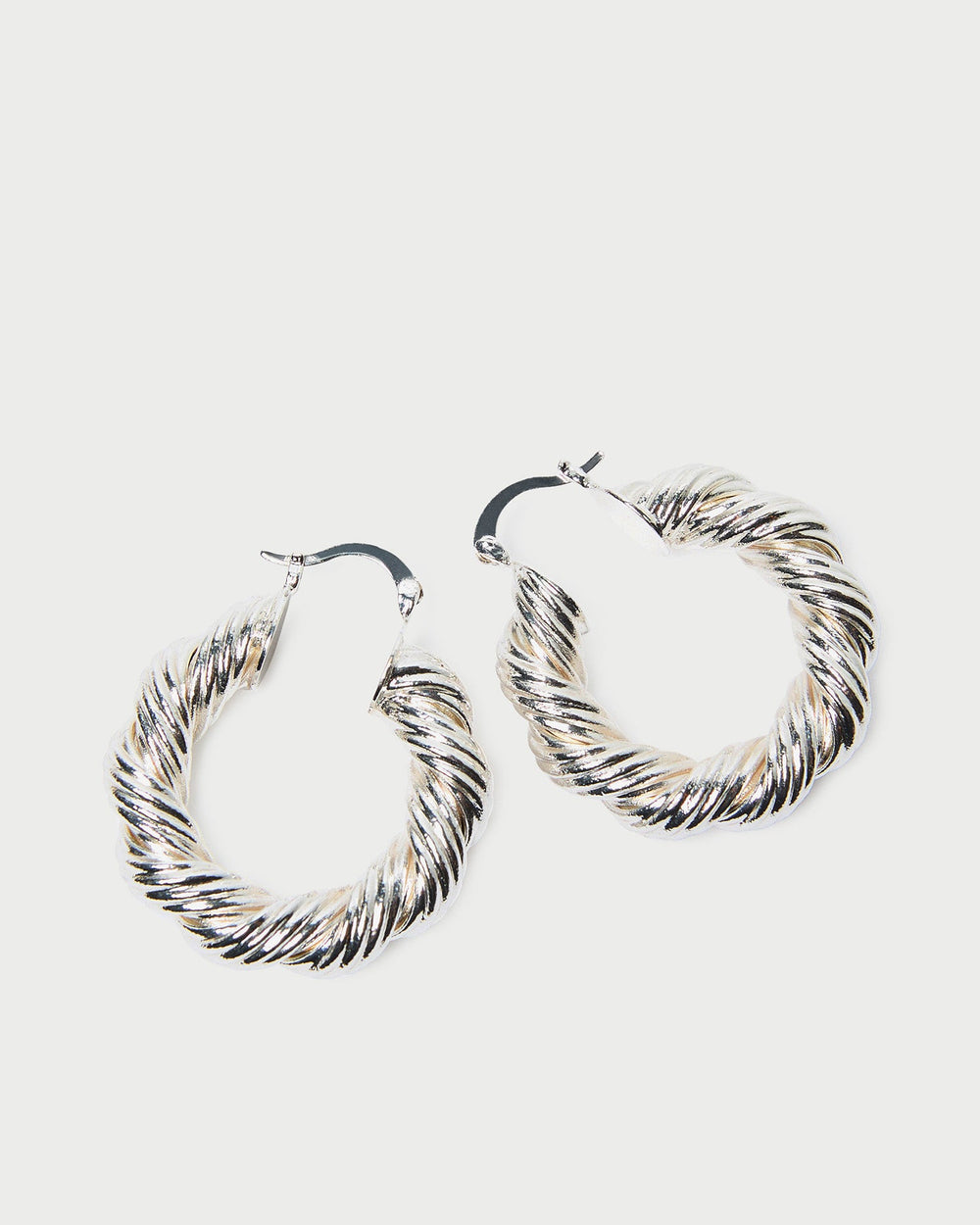 Loeffler Randall / Atticus Silver Twisted Hoop Earrings