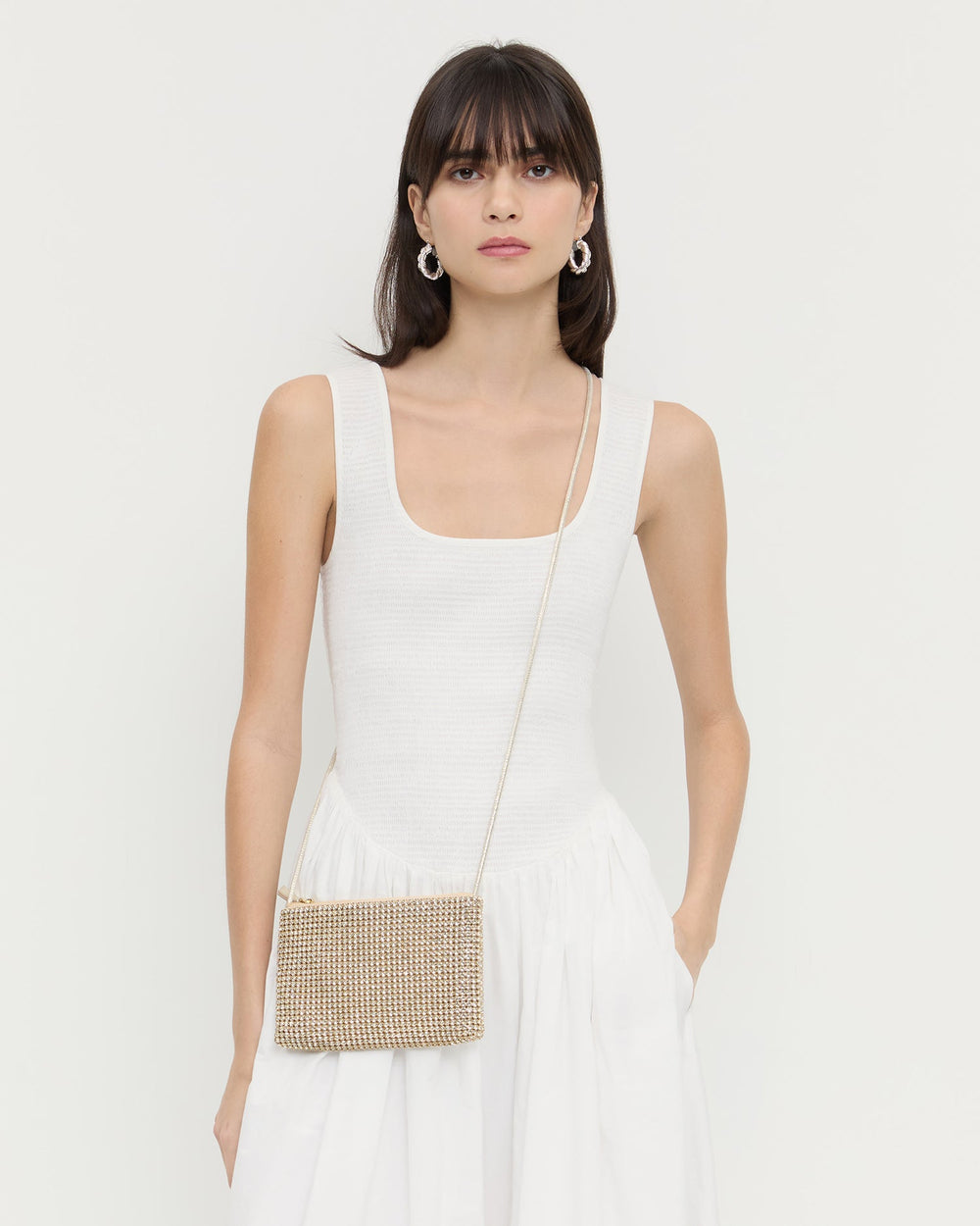 Loeffler Randall / Yasmine Gold Diamanté Crossbody