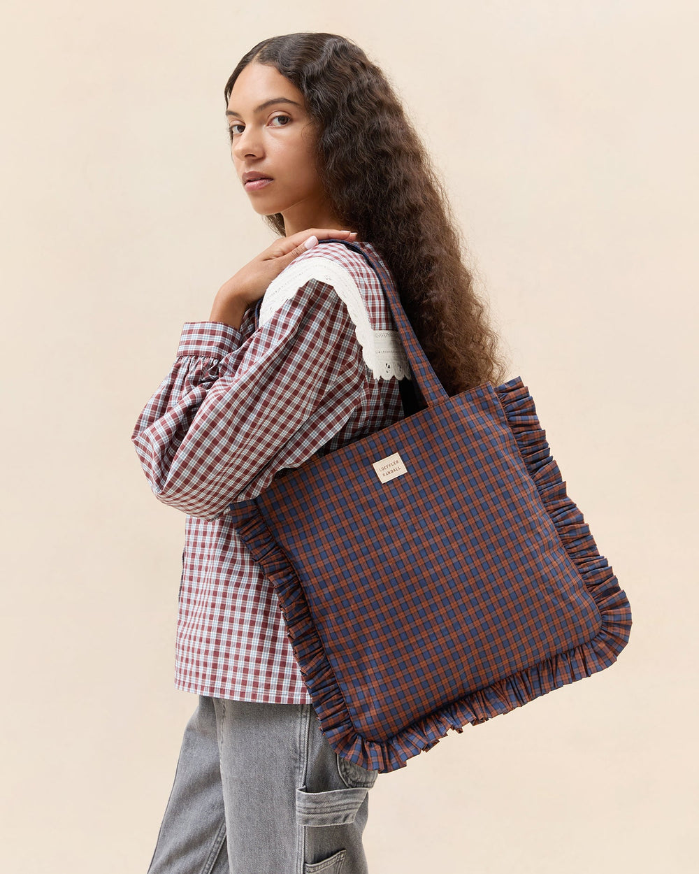 Loeffler Randall / Justine Navy Ruffle Tote