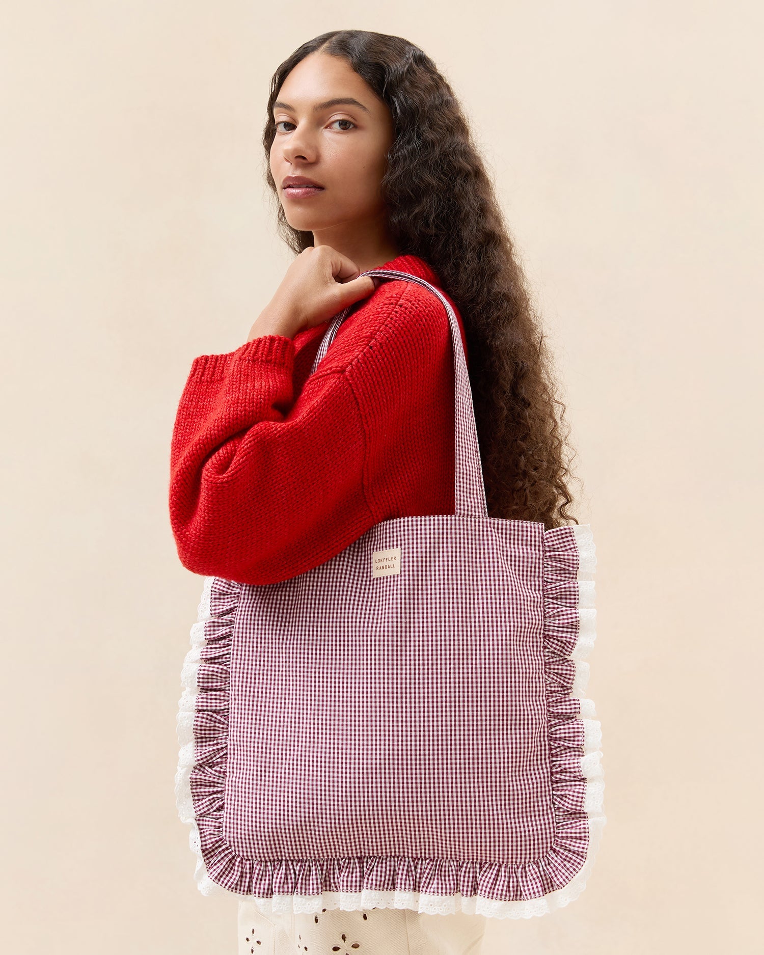 Loeffler Randall / Justine Maroon Ruffle Tote