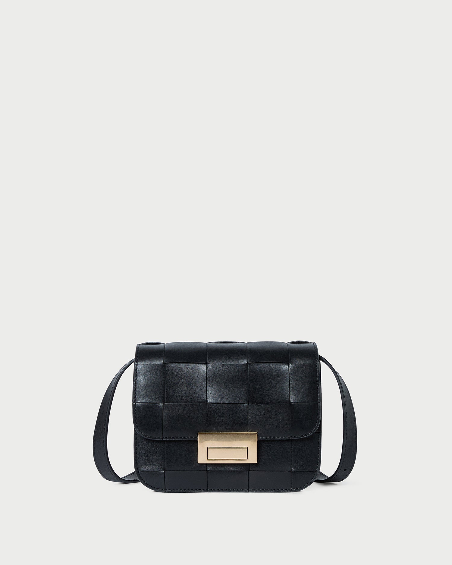 Loeffler Randall / Desi Black Woven Leather Crossbody