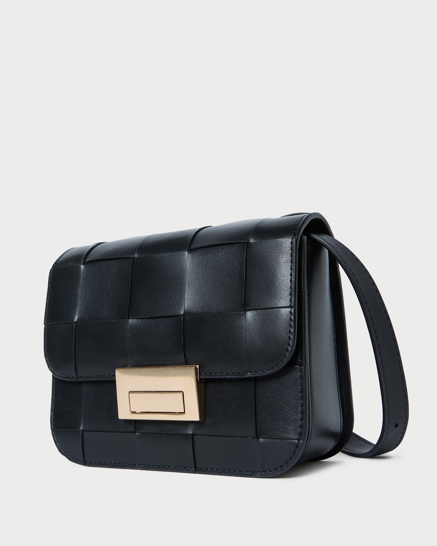 Loeffler Randall / Desi Black Woven Leather Crossbody
