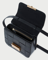 Loeffler Randall / Desi Black Woven Leather Crossbody