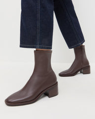 Loeffler Randall / Roxy Espresso Leather Ankle Bootie
