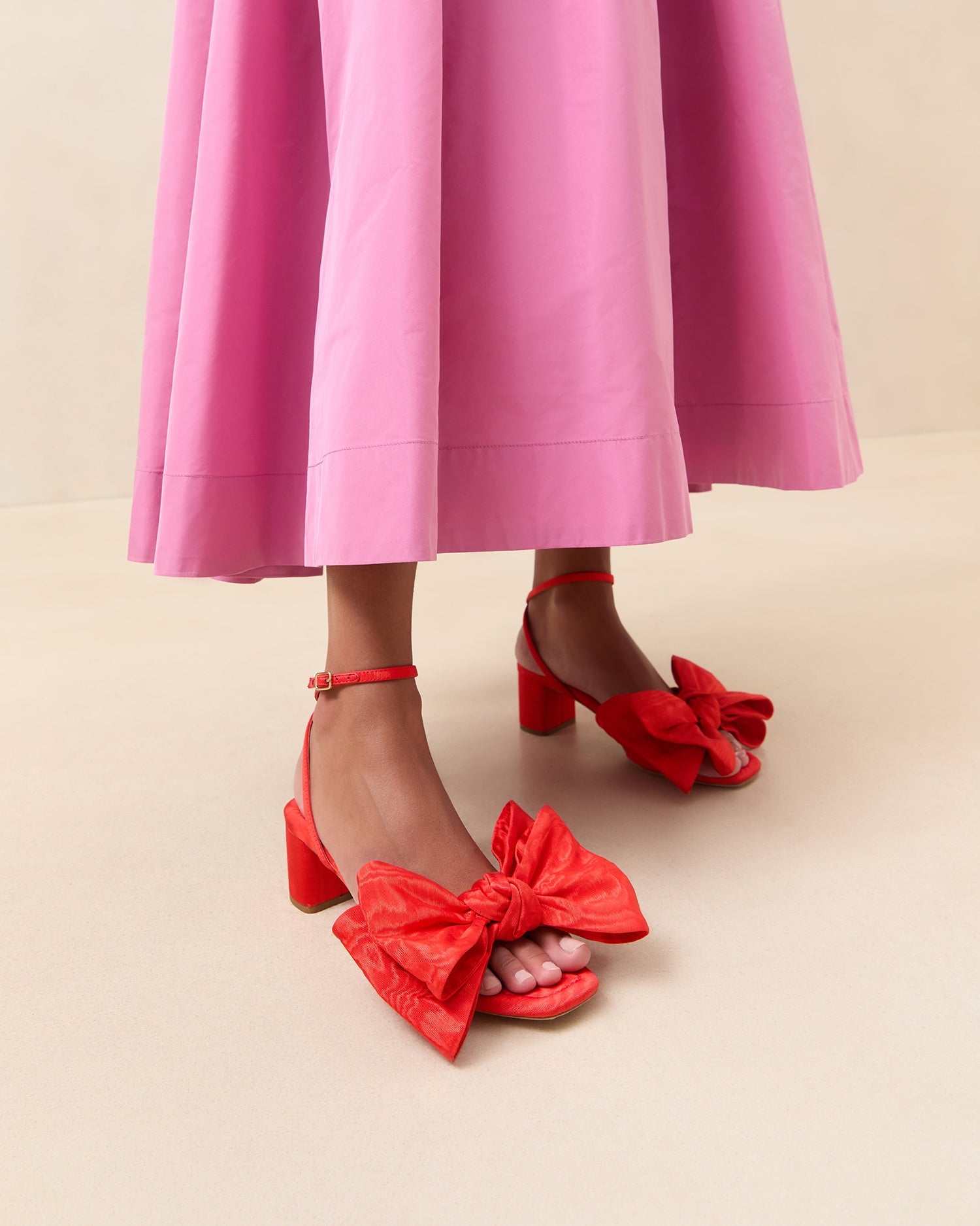 Loeffler Randall / Carmen Red Moiré Bow Sandal