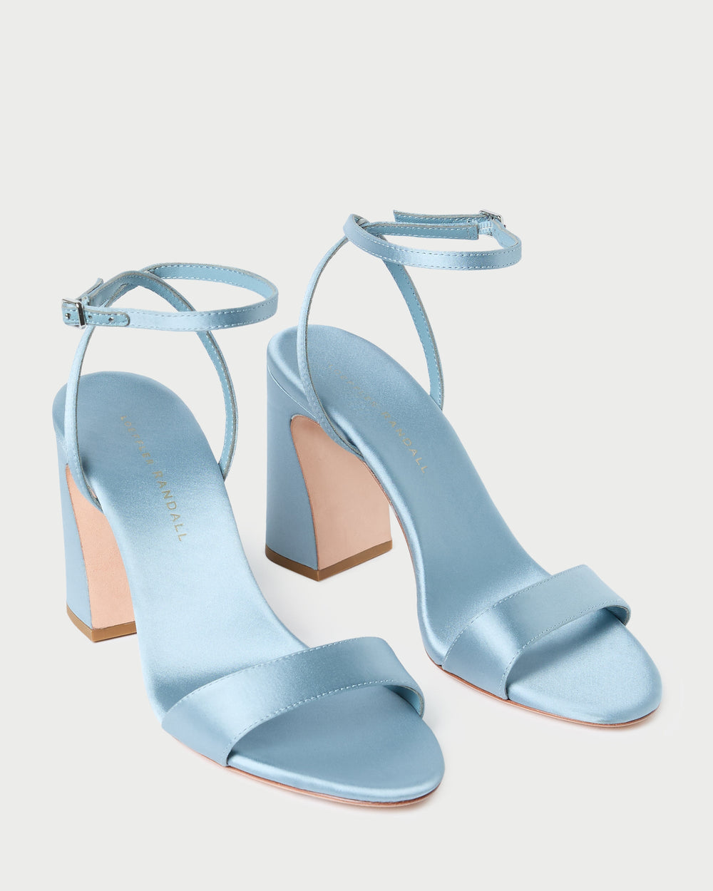 Loeffler Randall / Malia Blue Satin Curved-Heel Sandal